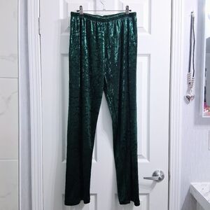 JPLA Emerald Green Velvet Lounge Pants Size 6 Petite Soft Comfy